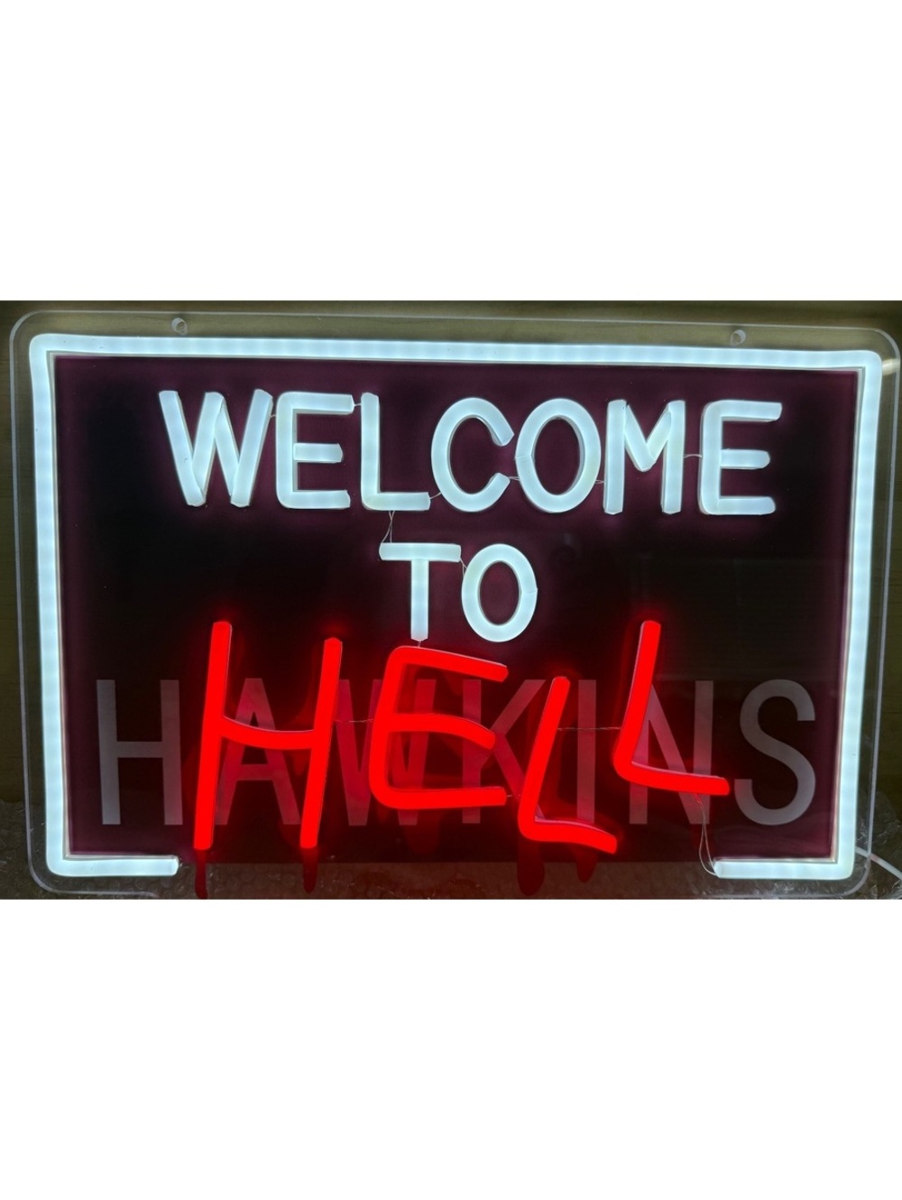 LED Neon Wall Sign "Welcome to Hell" with Mounting Hardware